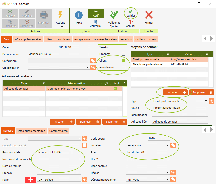 Comment Saisir Un Nouveau Contact (client, Fournisseur, Employé, Etc ...